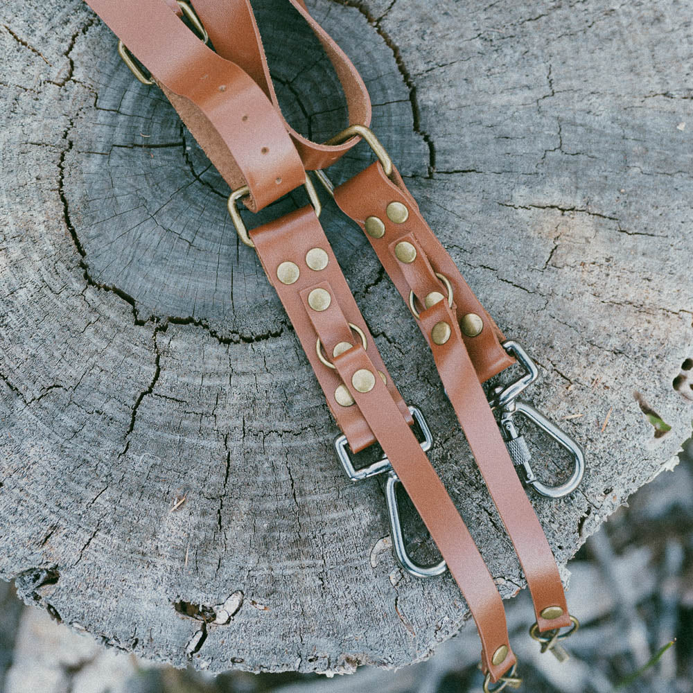 Camera Strap outlets Accessories for Two-Cameras, Brown Dual Shoulder Leather Harness